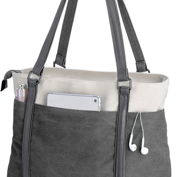Women's Work Bag with Laptop Compartment Zipper Pockets Teacher Totes Purse - Picture 1 of 6